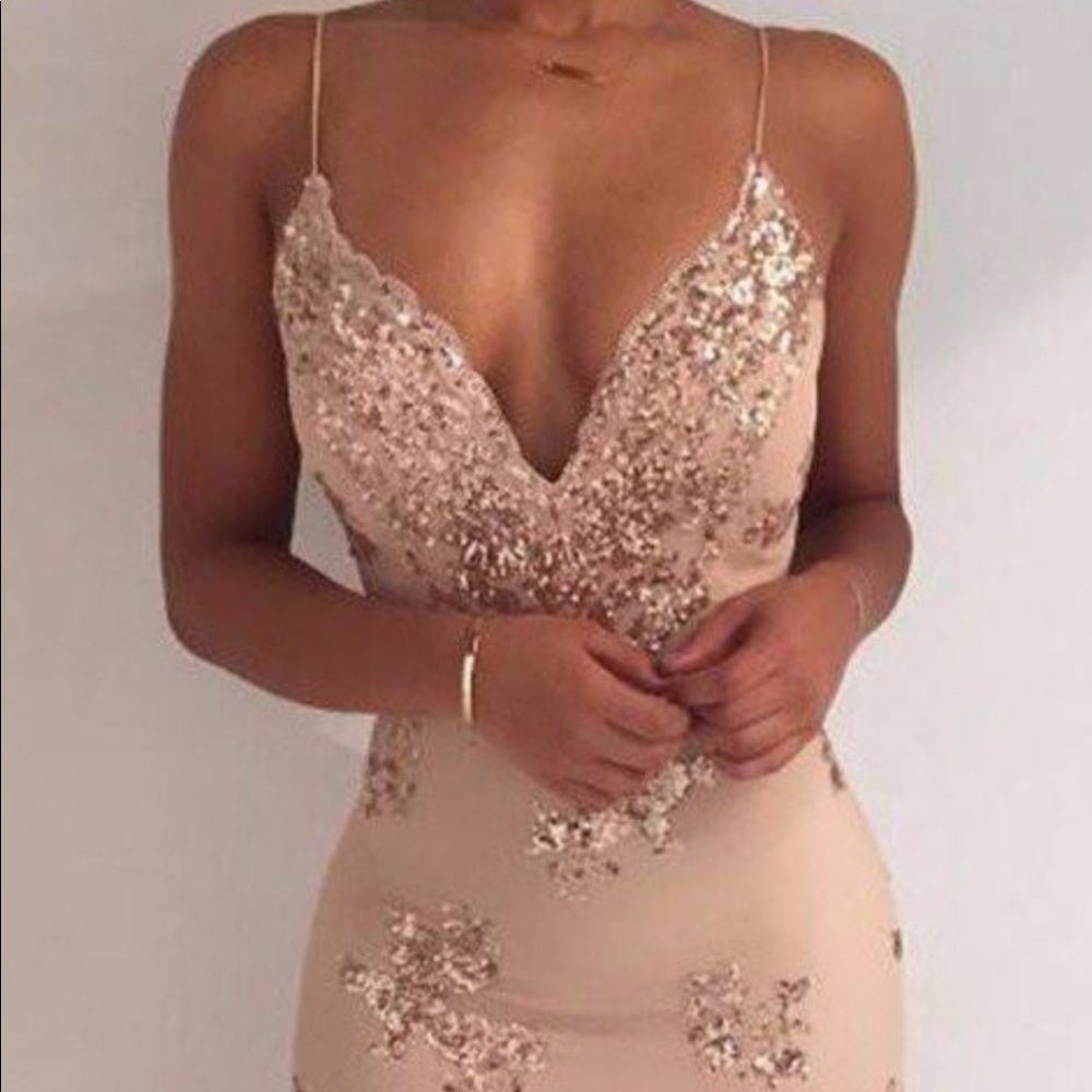 Gold Sequin Cocktail Dress
